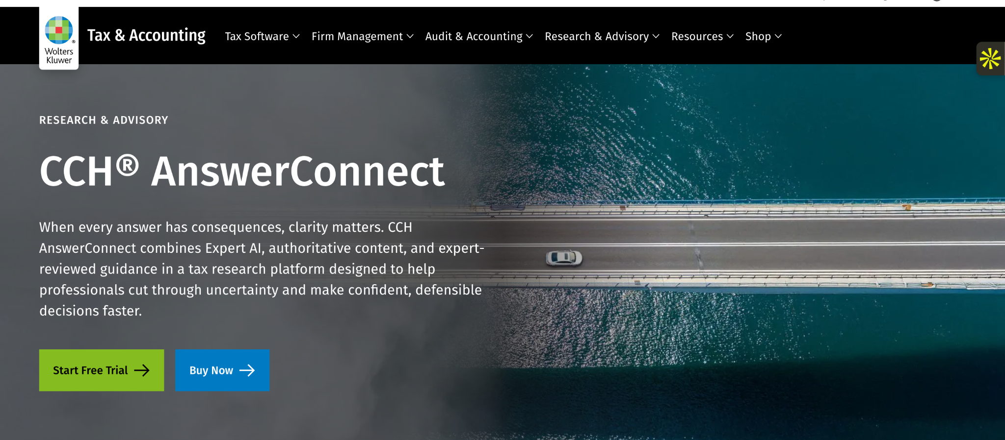 An image of a CCH AnswerConnect webpage