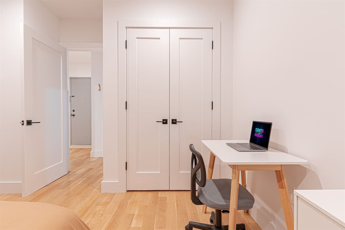 Bedroom closet area with essentials and storage keeps your belongings organized and tidy.