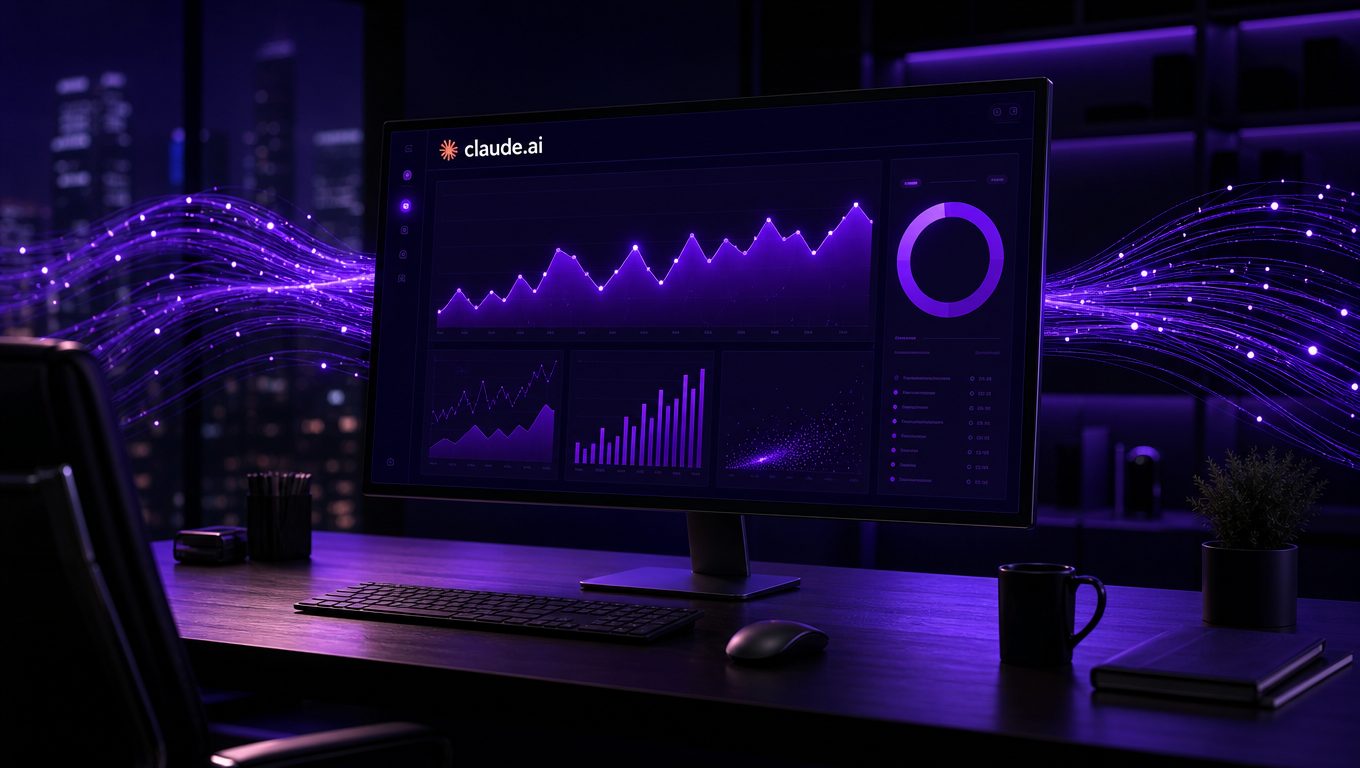 Dashboard dirigeant en données live généré par Claude, flux de données connectés via MCP