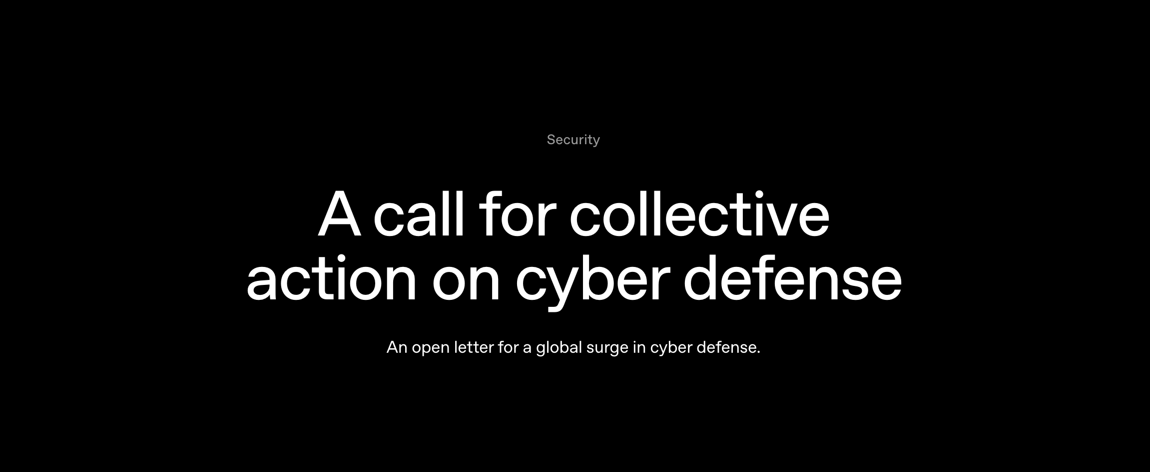 Visuel officiel OpenAI pour l'appel à l'action collective sur la cyberdéfense, 27 août 2026