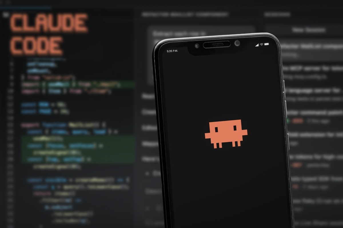 Logo Claude Code affiche sur un smartphone, illustration des nouvelles limites hebdomadaires