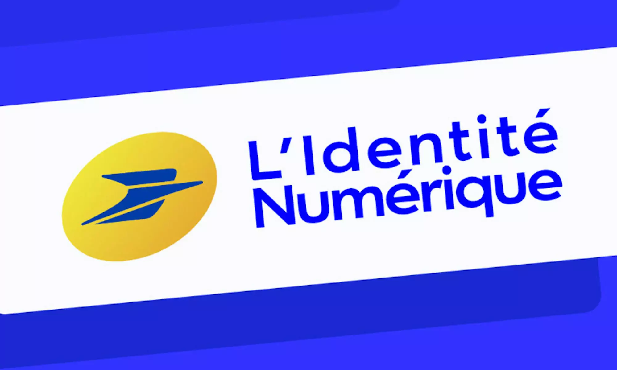 Logo Identité Numérique La Poste sur fond bleu, illustrant le guide pour financer sa formation IA