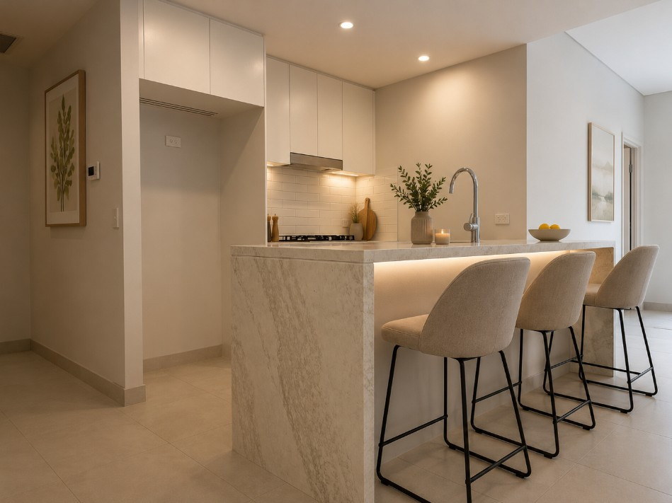 Spacious Level 1 Apartment with Large L-Shaped Living