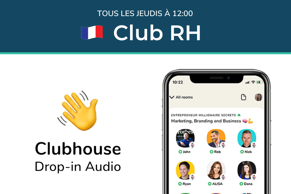 Logo Club RH France sur Clubhouse, communauté d'échange pour professionnels des ressources humaines et DRH