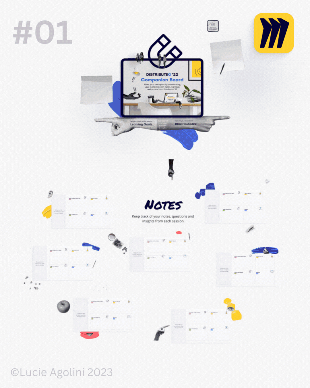 40 different Miro templates and Mural workshops designed by visual designer Lucie Agolini
