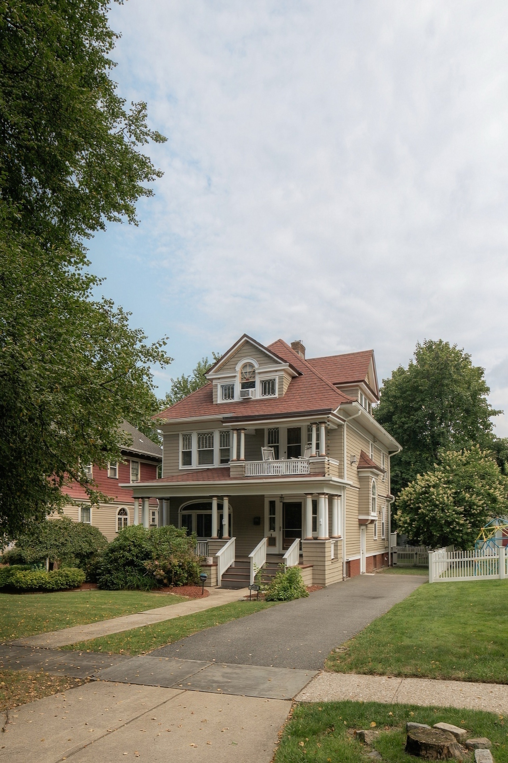 South Orange Colonial — exterior, side view