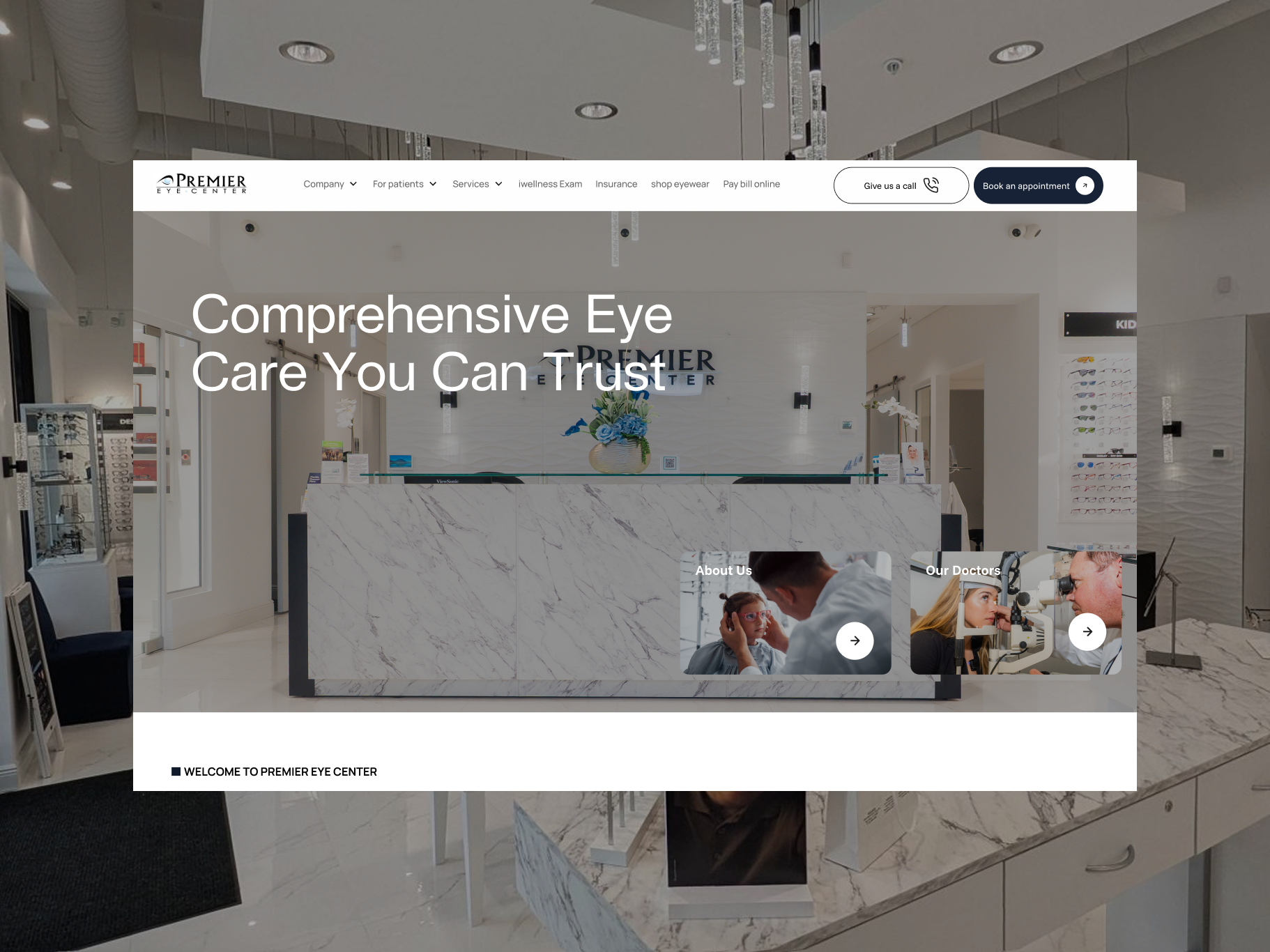 Premier eye doctor, optmetrist website