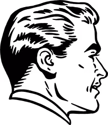 Silhouette of a man swinging a hammer in a dynamic pose.