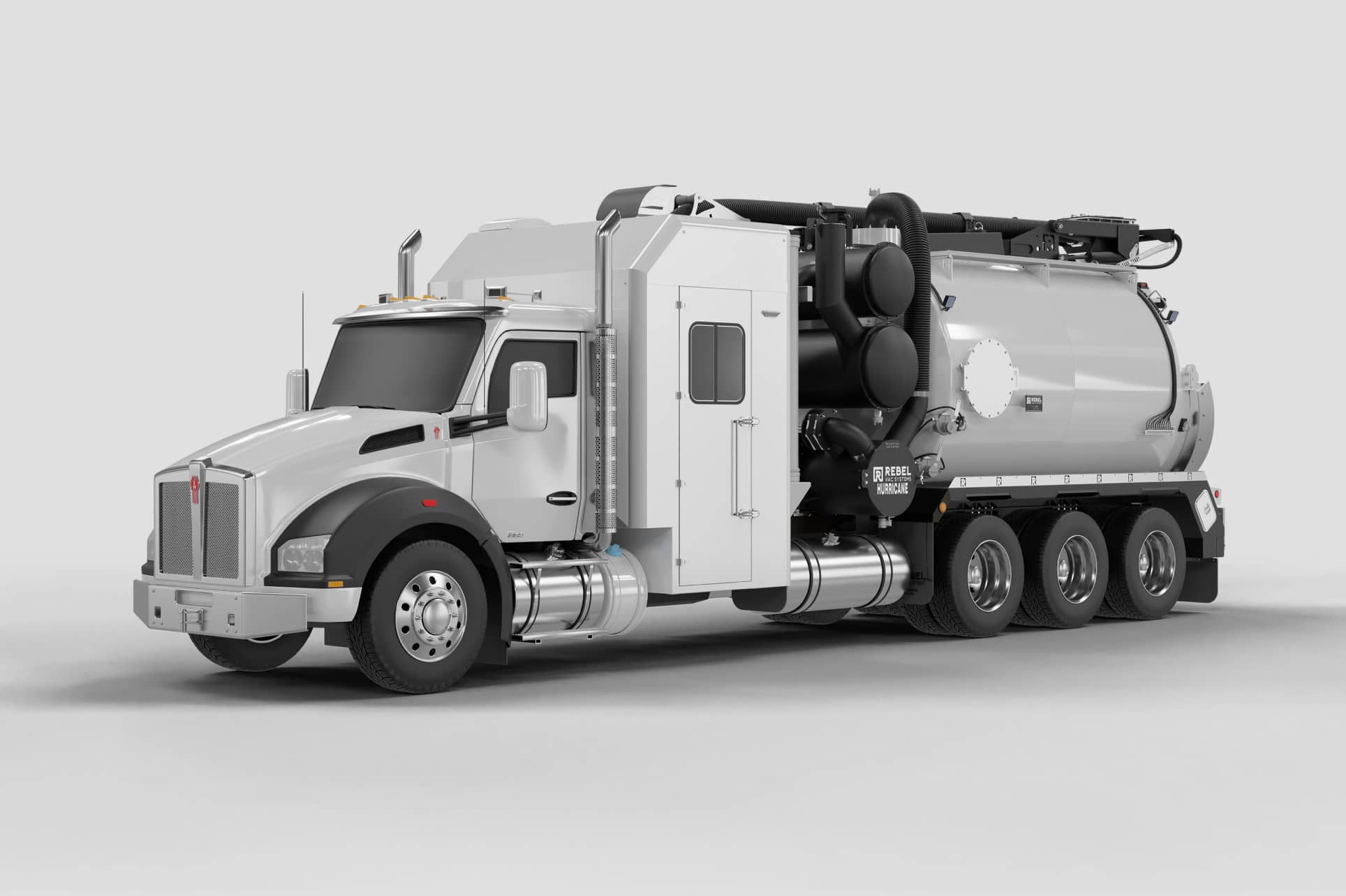 Rebel Vac Hurricane XL unit render from a front angle