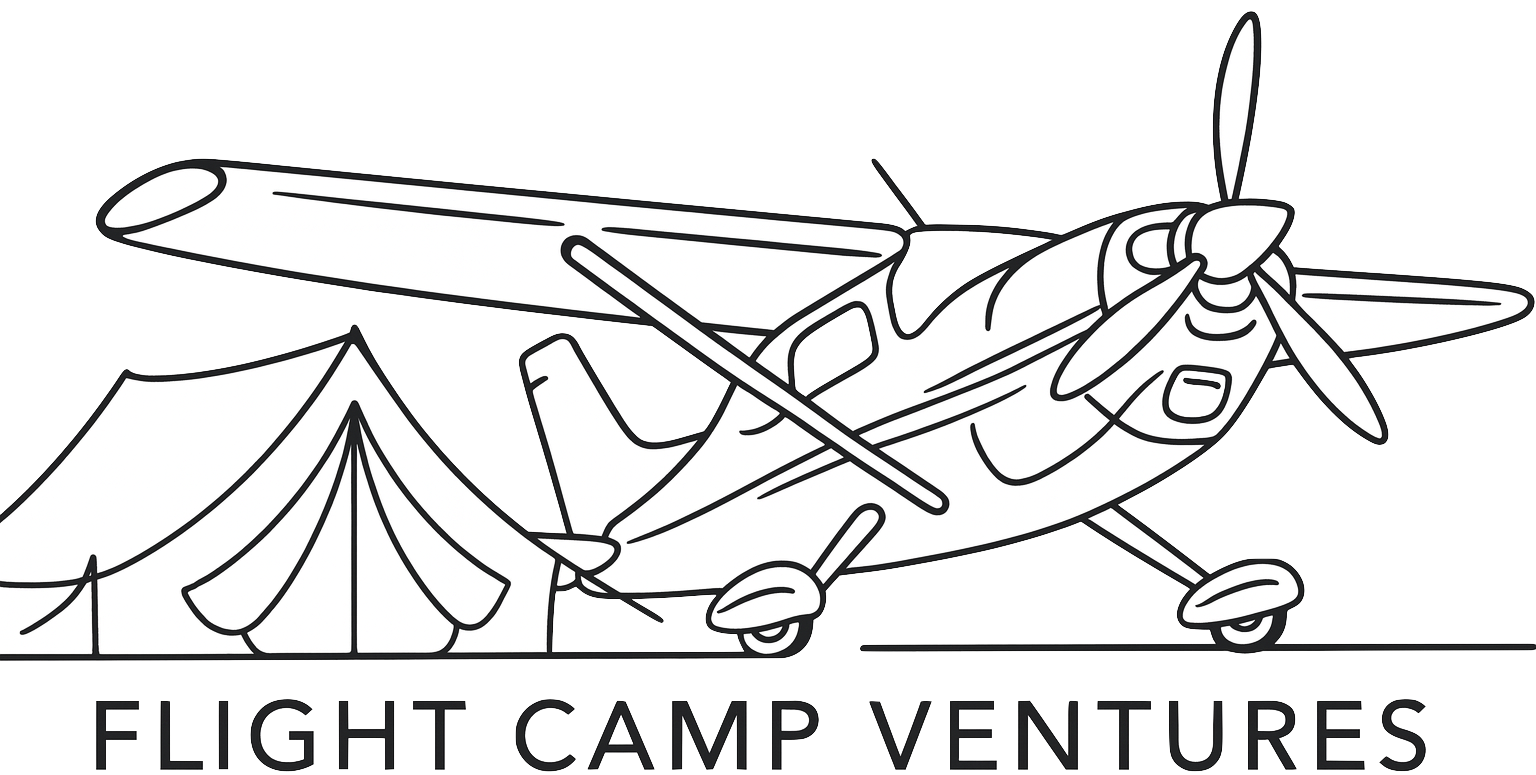 An Airplane Next To a Tent