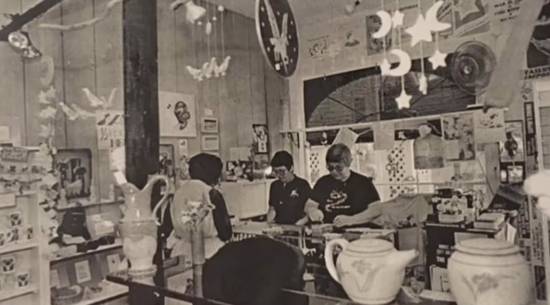 Black and white photo of Womencrafts Provincetown in the 1980s
