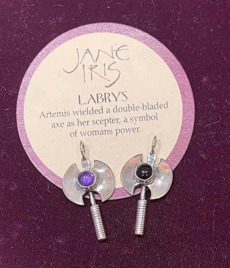 Labrys pendant designed by Jane Iris