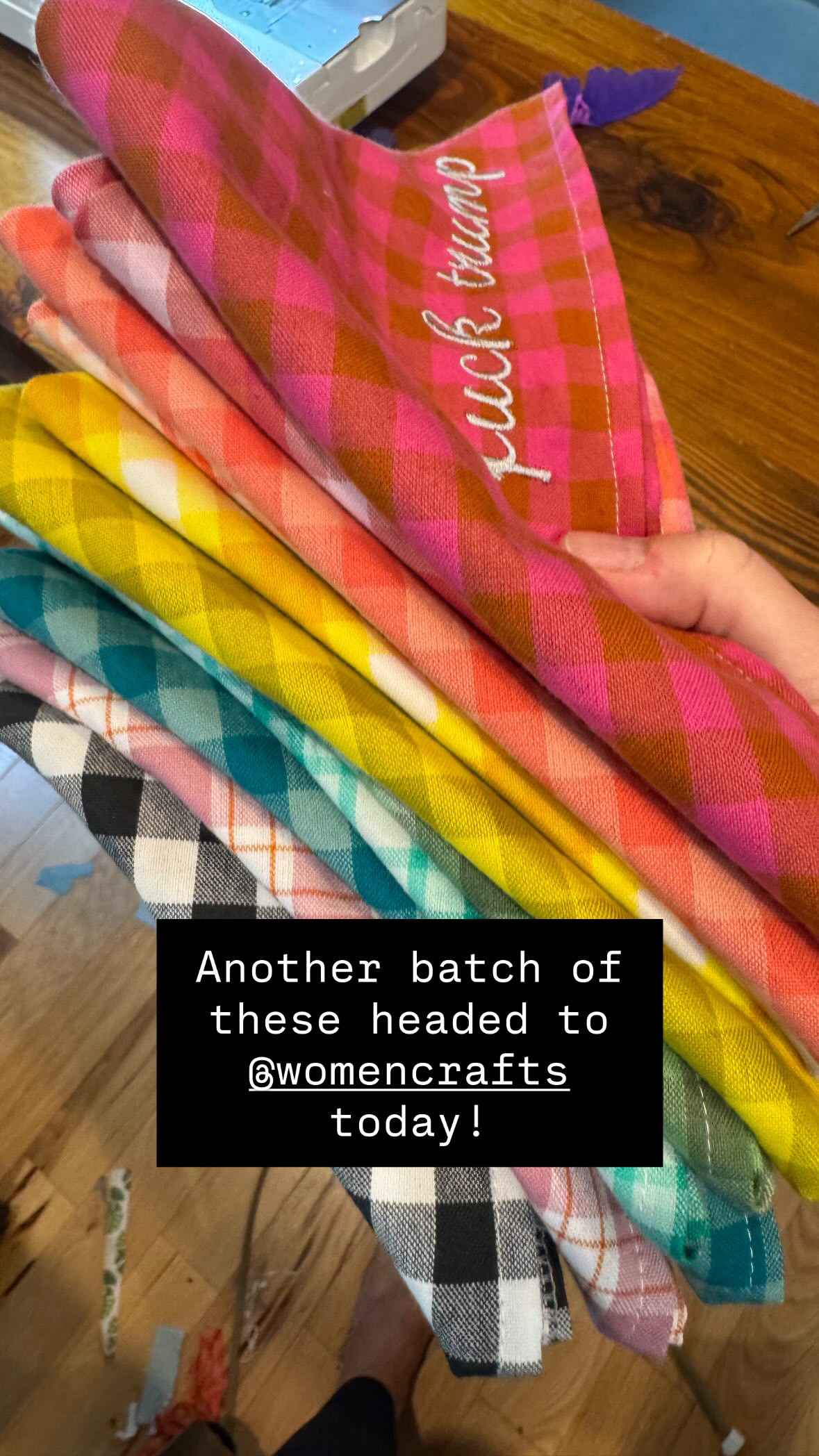 stack of plaid bandanas 