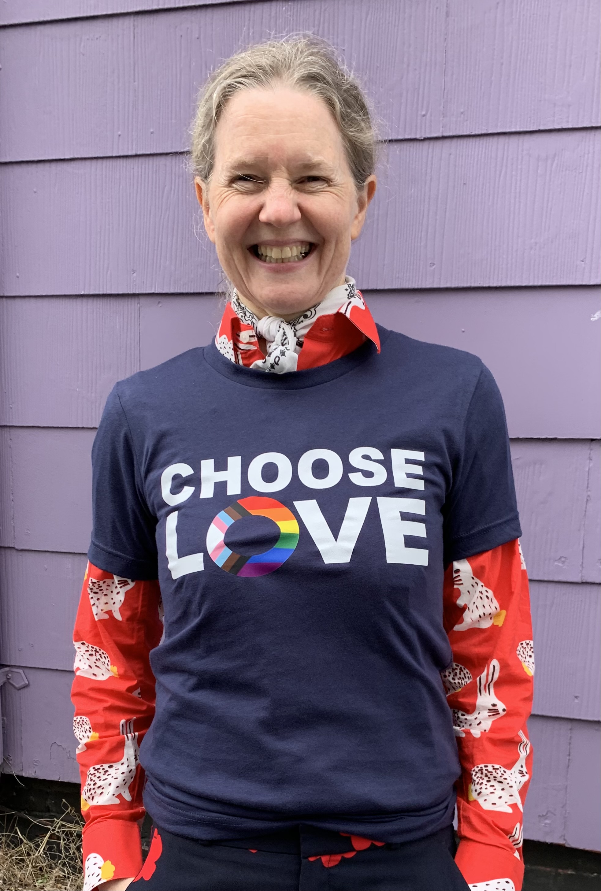 navy blue t-shirt unisex choose love rainbow flag 