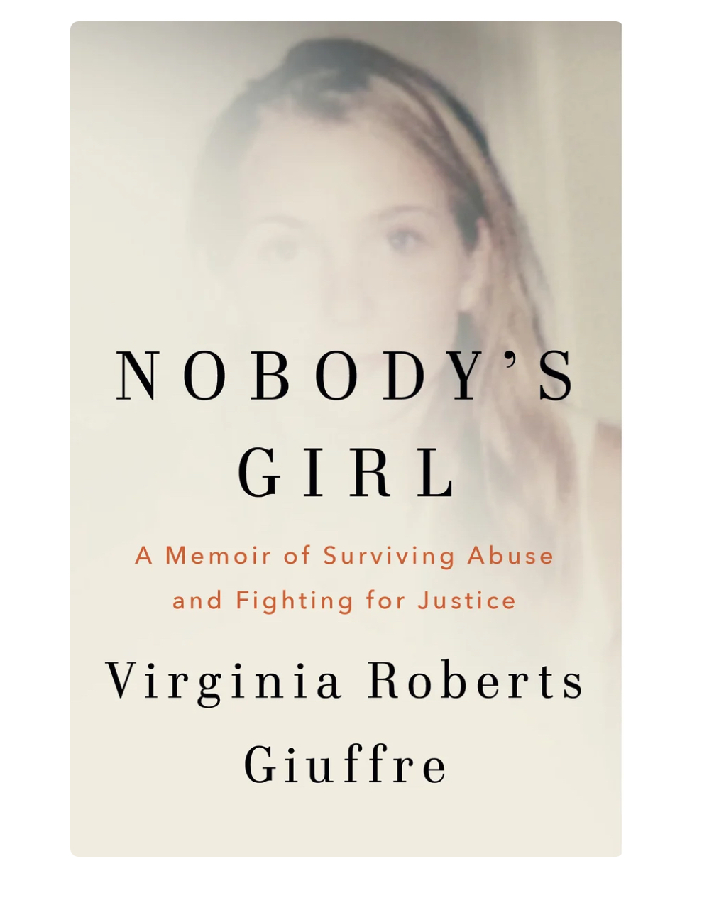 book cover pale photo of woman with title