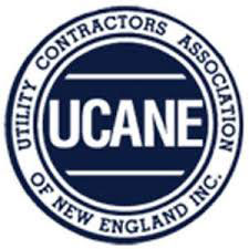UCANE logo with text: Utility Contractors Association of New England Inc. in a circular blue and white design.