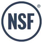 NSF certification mark with bold letters inside a circle.