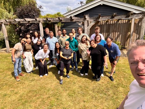 Group selfie of Lilli team, who work with care technology to improve lives