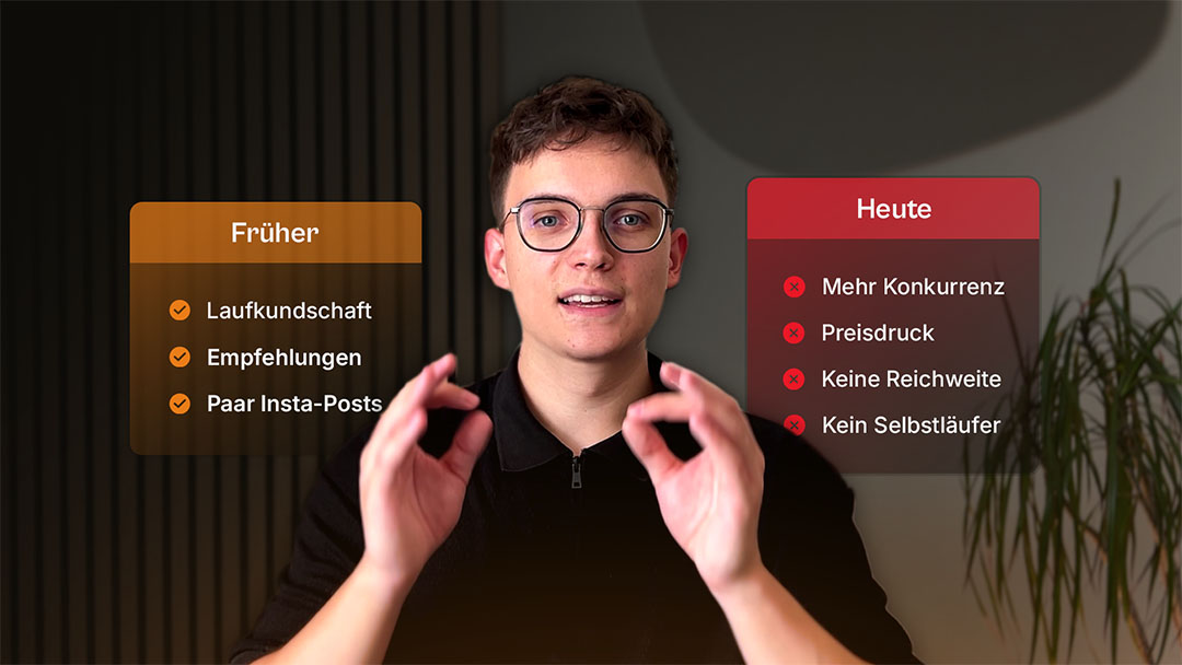 Vergleich früher und heute im Tattoo-Marketing: Laufkundschaft und Empfehlungen vs. mehr Konkurrenz, Preisdruck und keine Reichweite – erklärt von Tim Hofmann, WebPrestige.