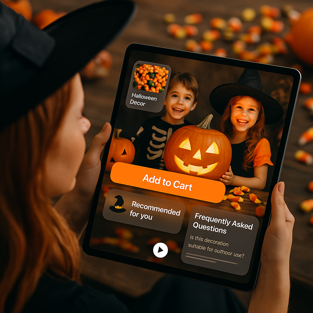 Discover how retailers can boost sales this Halloween 2025 with personalization, conversational AI, and shoppable video. Learn strategies for creating immersive PDPs, AI-powered Smart FAQs, influencer-led campaigns, and data-driven personalization to enchant shoppers and drive conversions.