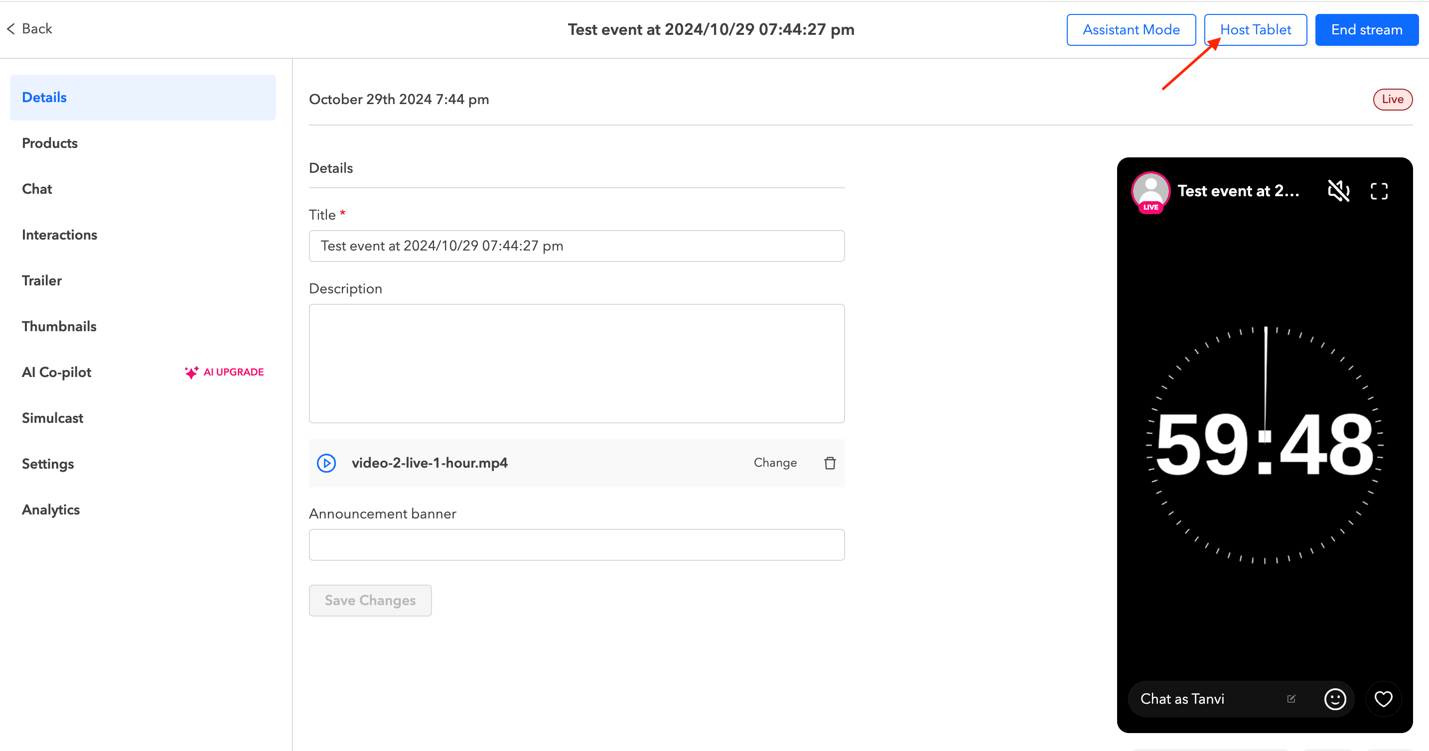 Host Tablet Dashboard1