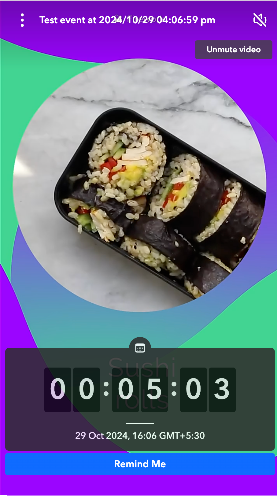 SMSEmail Reminder for a Livestream 3