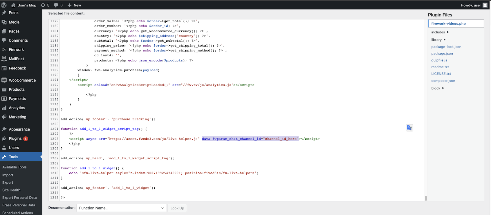 finding data param woocommerce