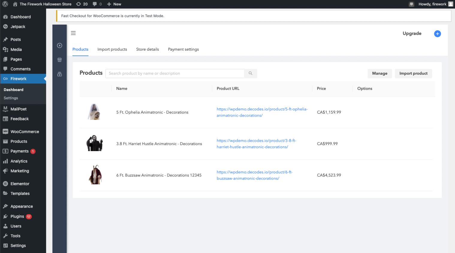 Integrate Firework with WooCommerce3