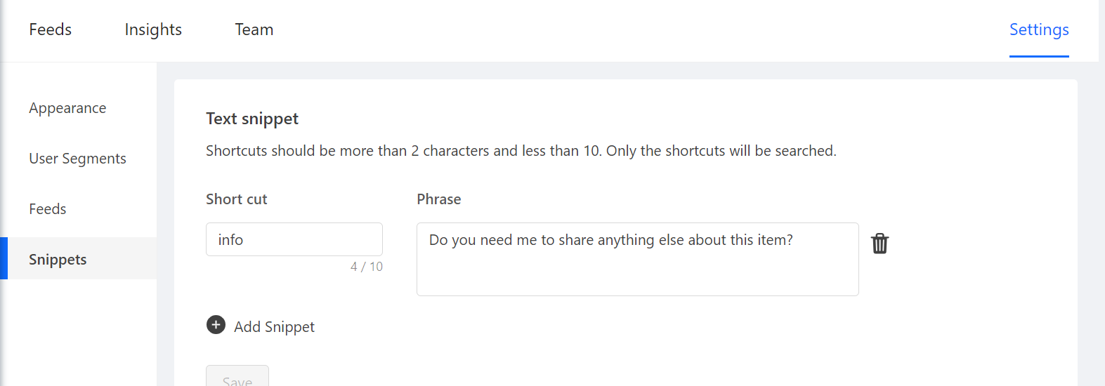 text snippet