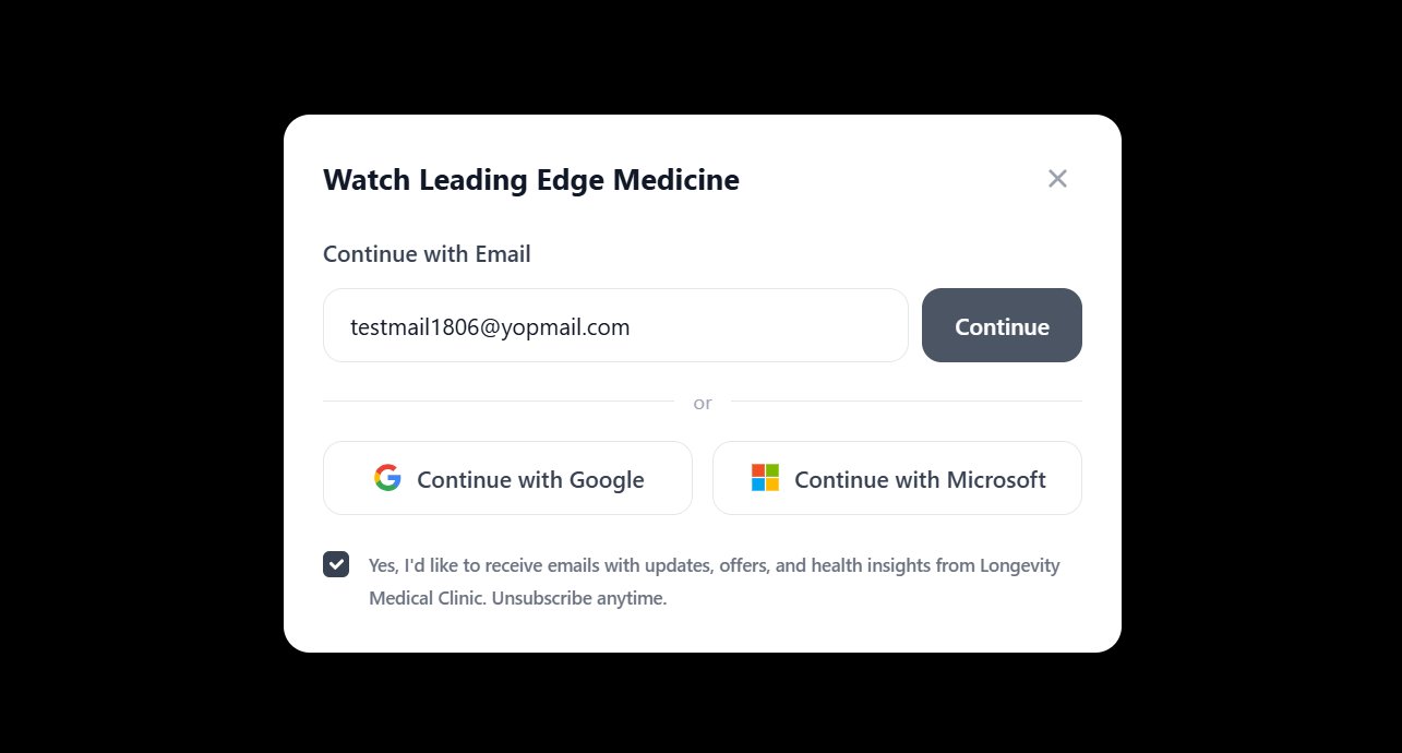 Sign-in window with email field for a returning user