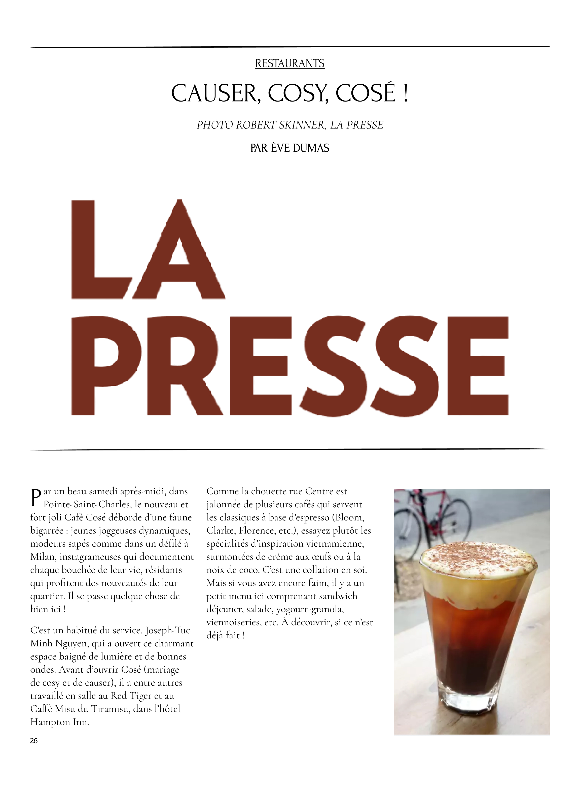 A magazine cover with the title La Presse.