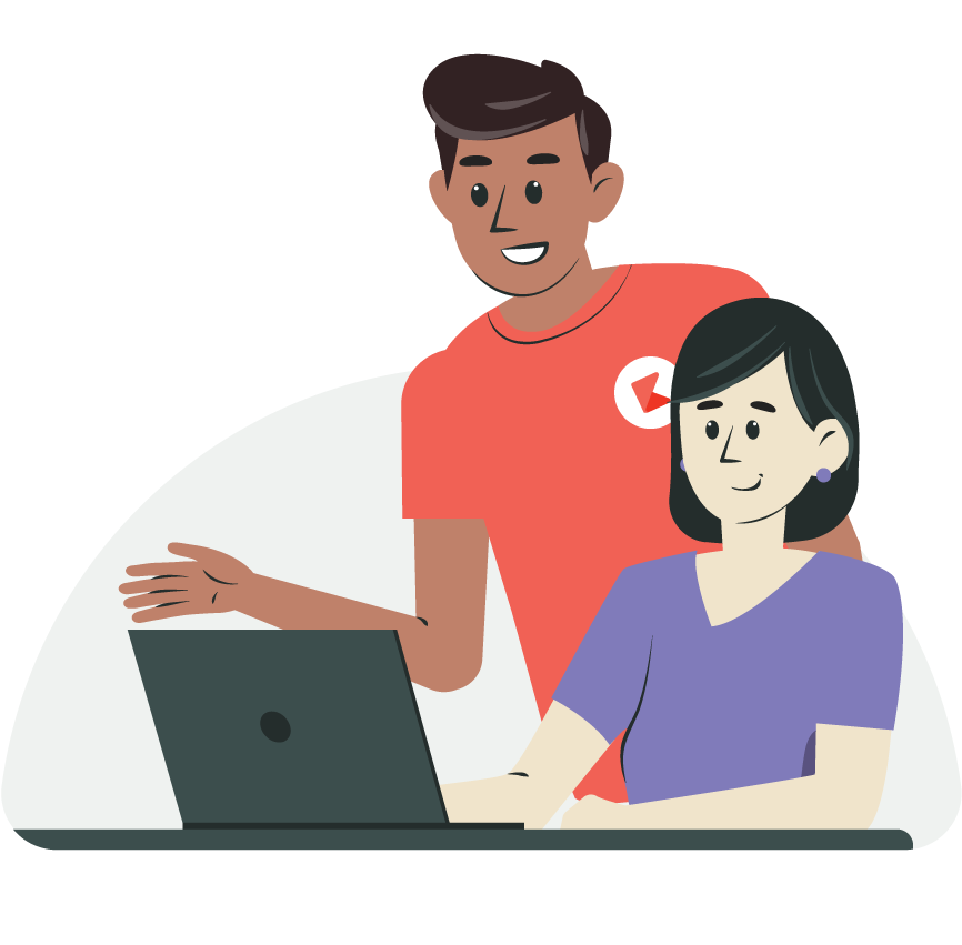 Kiddom employee helping a teacher with professional development