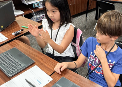 Kids in class having an activity