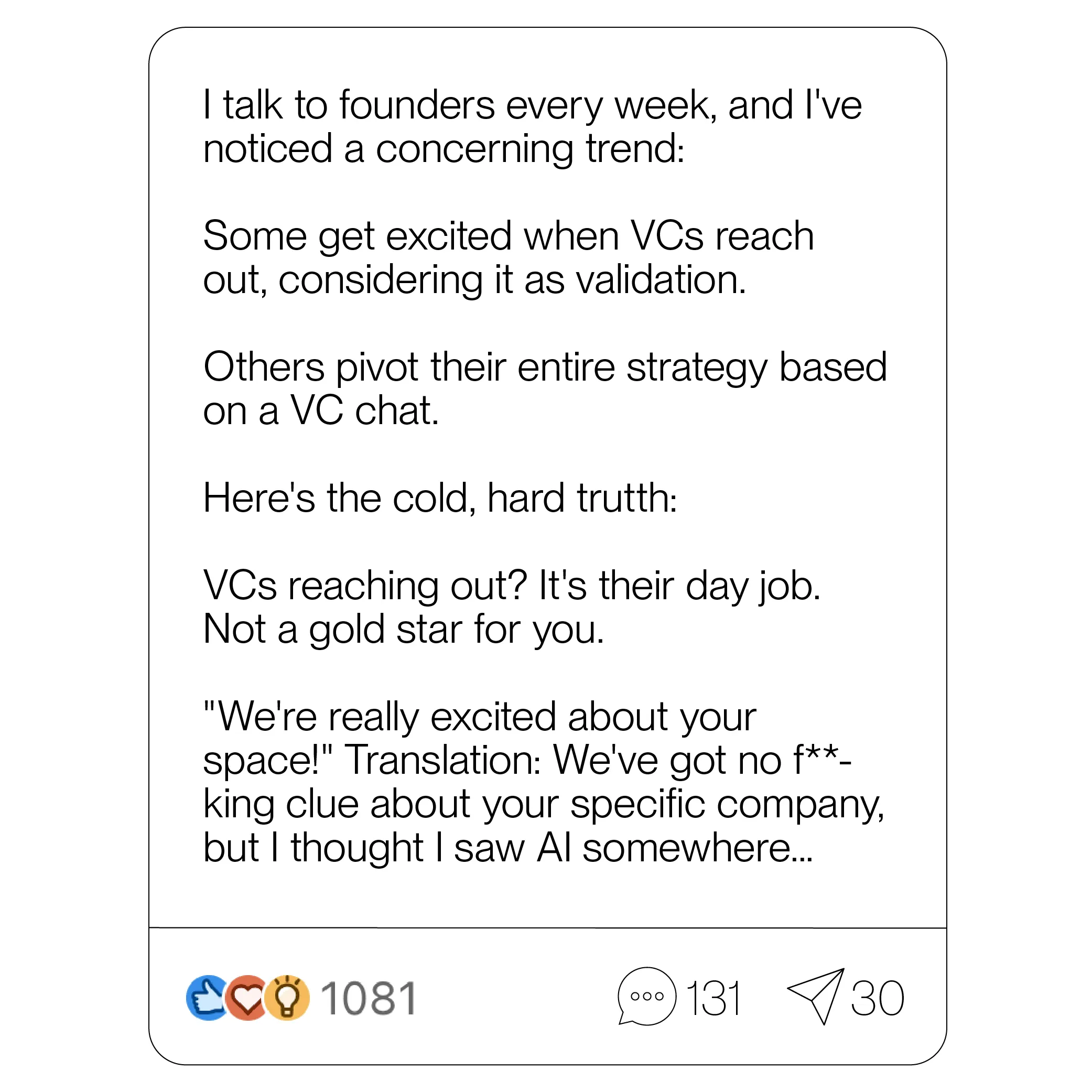 Example linkedin post