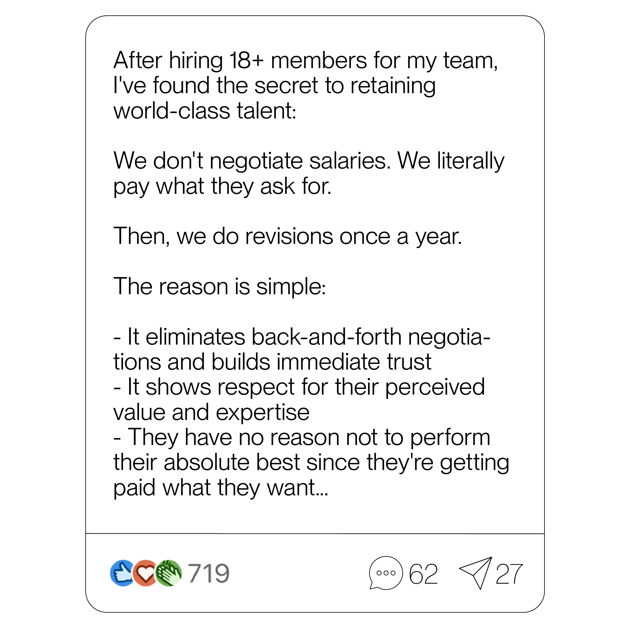 Example linkedin post