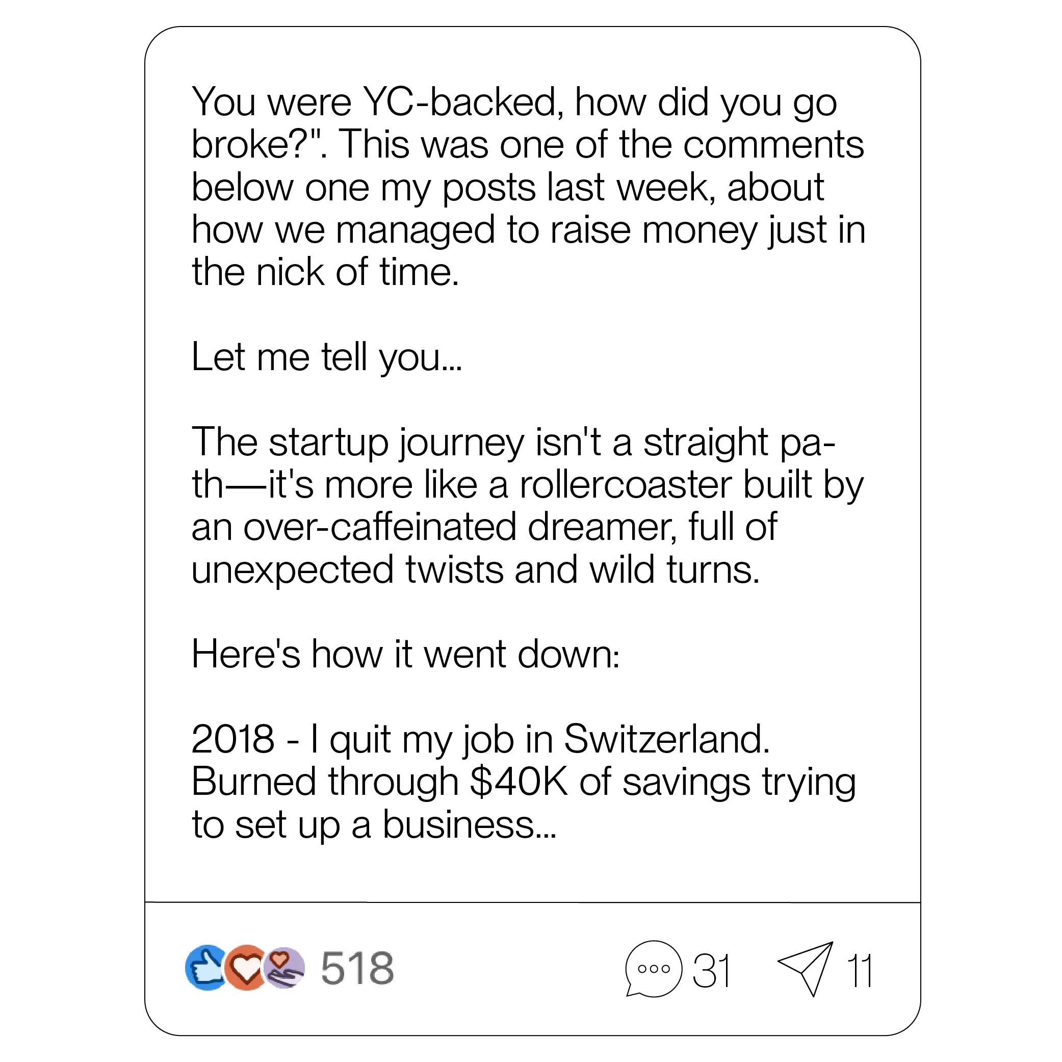 Example linkedin post
