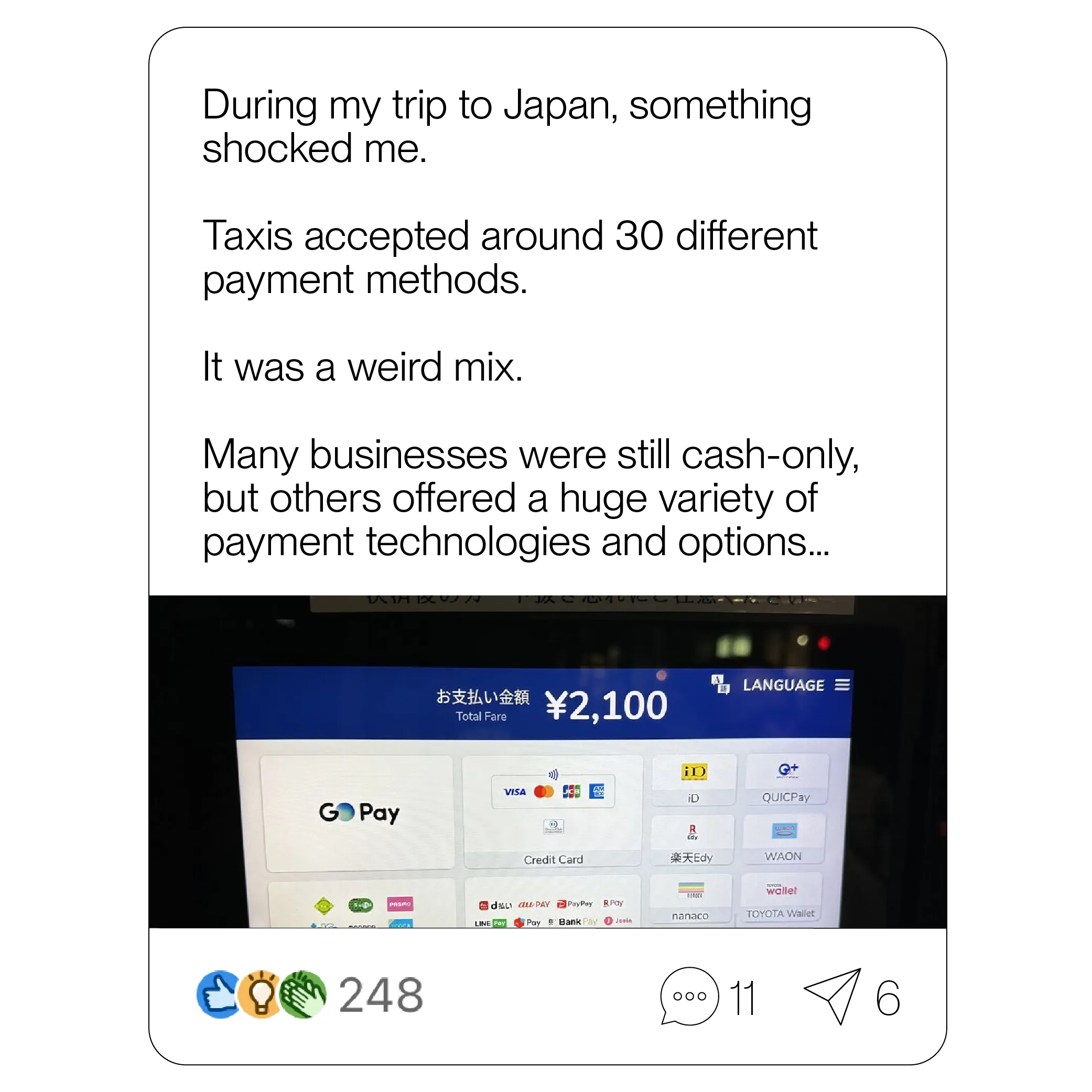 Example linkedin post