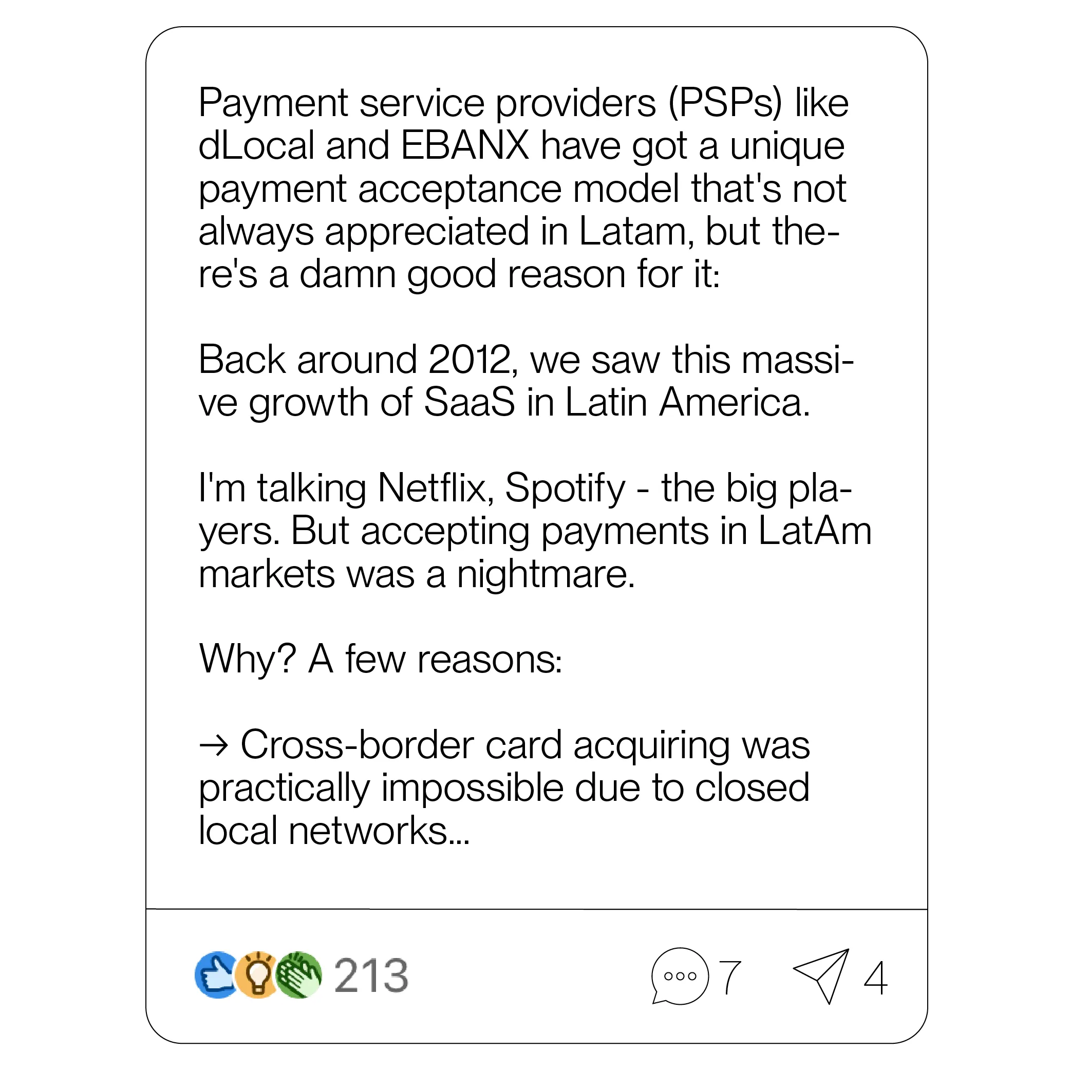 Example linkedin post