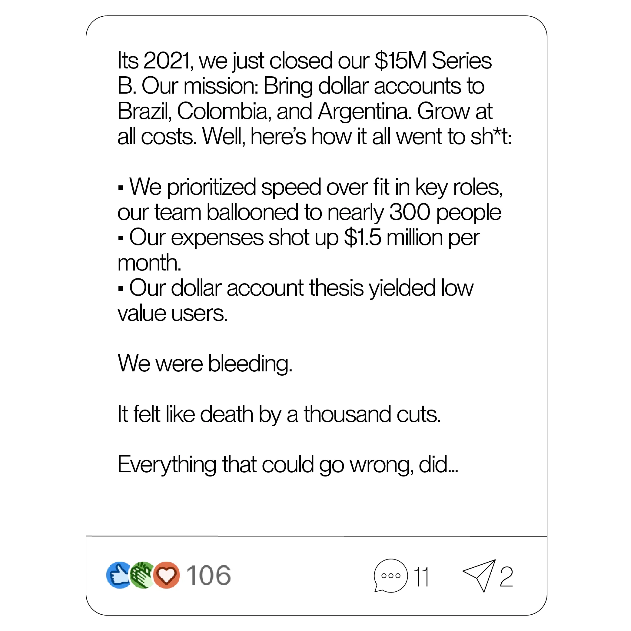 Example linkedin post