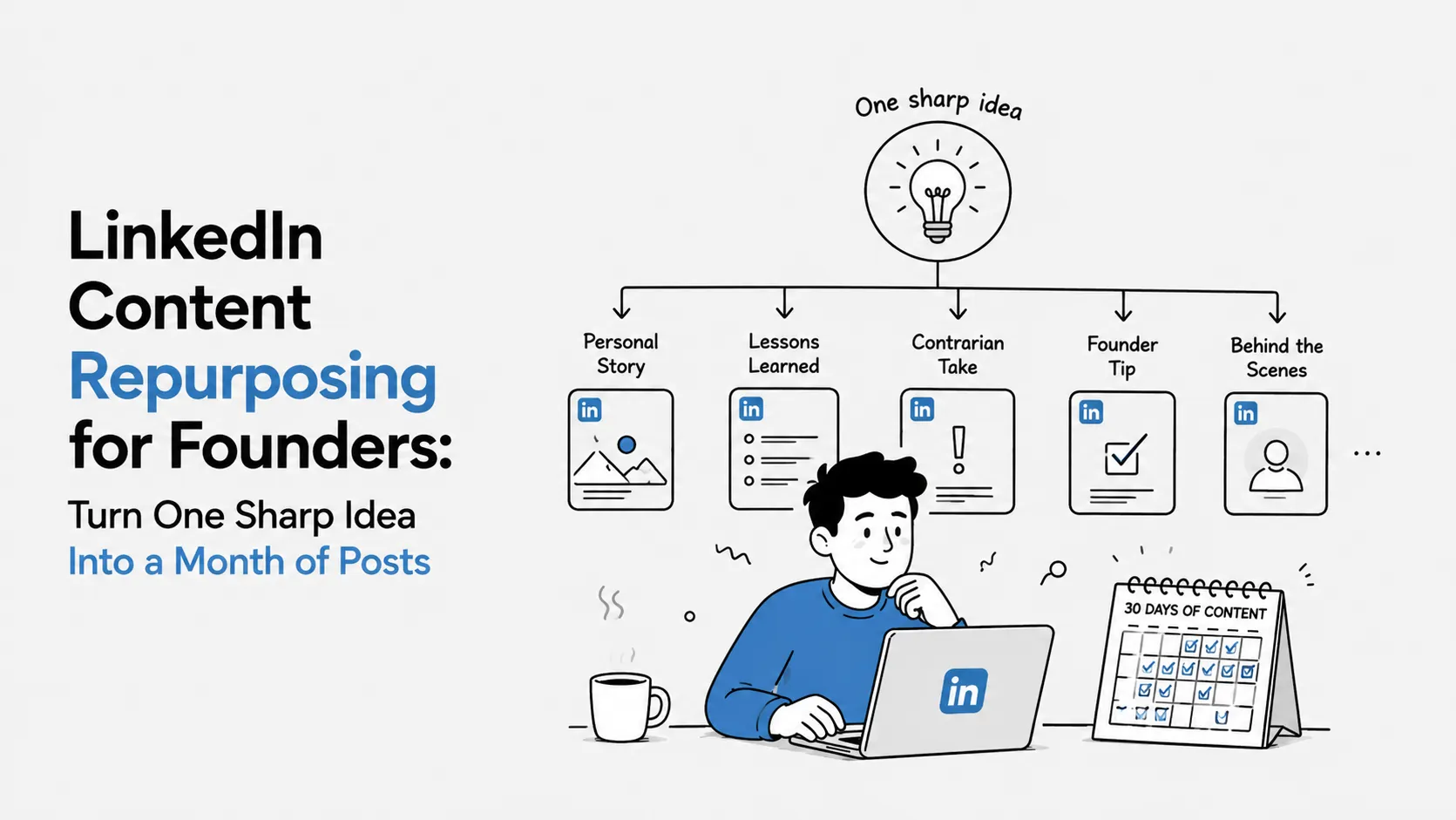 LinkedIn Content Repurposing for Founders: Turn One Sharp Idea Into a Month of Posts