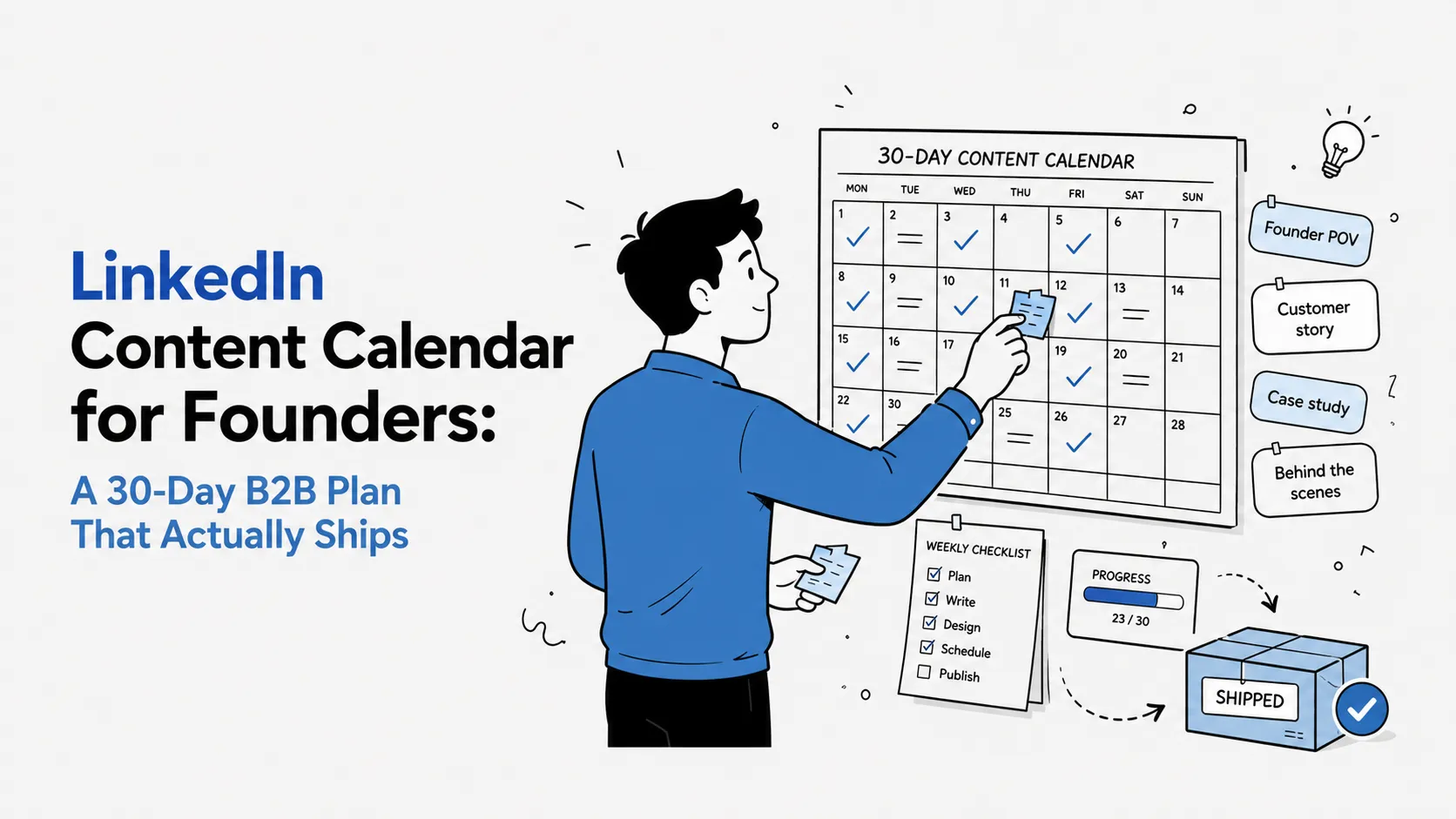 LinkedIn Content Calendar for Founders: A 30-Day B2B Plan That Actually Ships