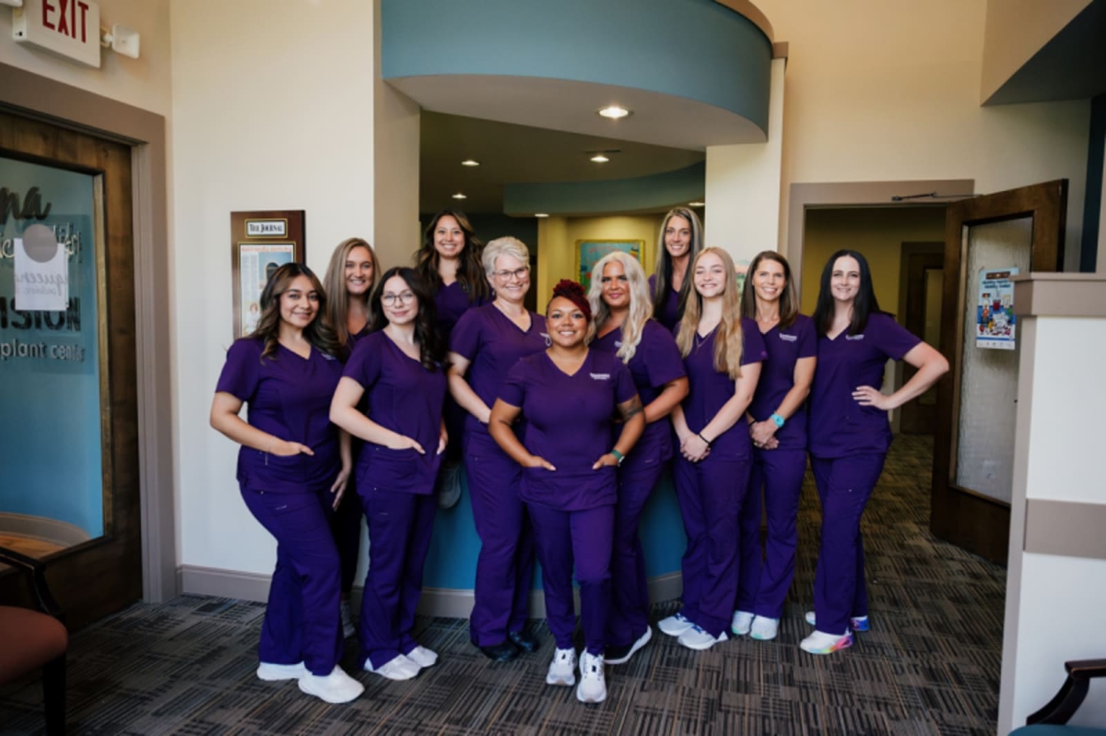 Issaqueena pediatric dental team posing together at the Seneca office