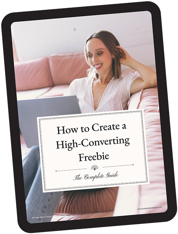 Mockup of the Complete Guide to Creating a High Cnnverting Freebie on a tablet screen