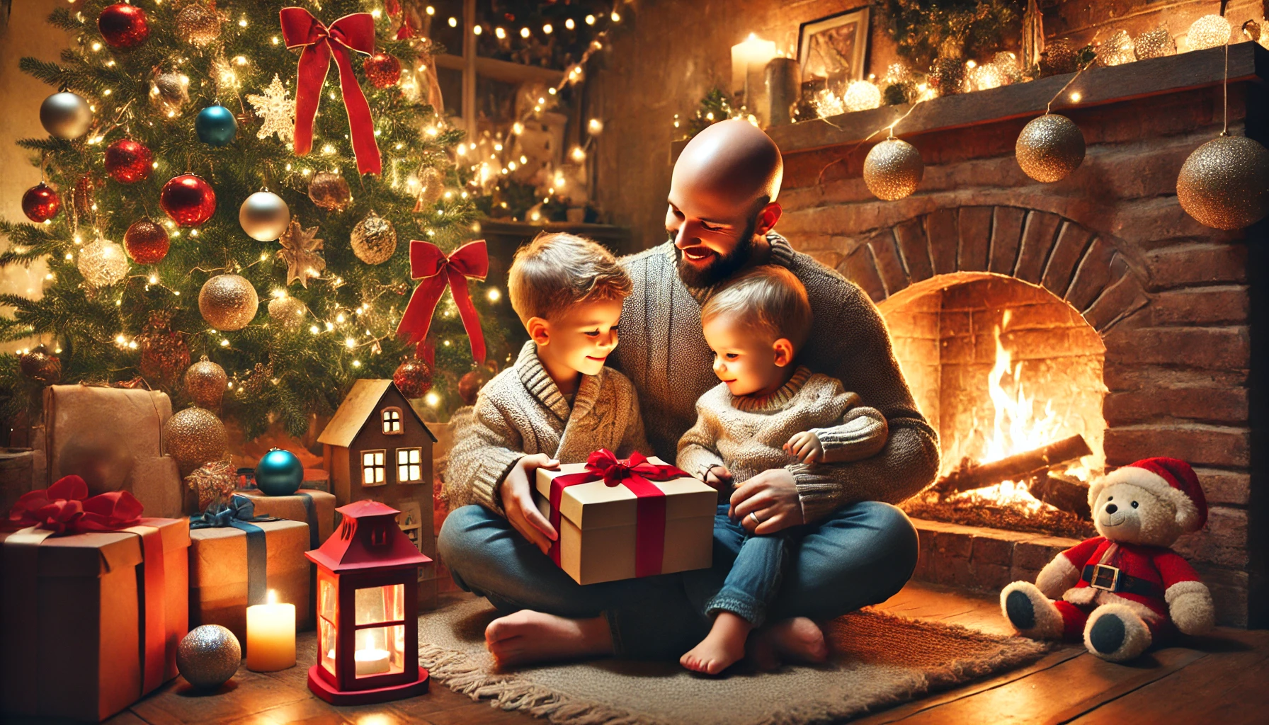dad and kids