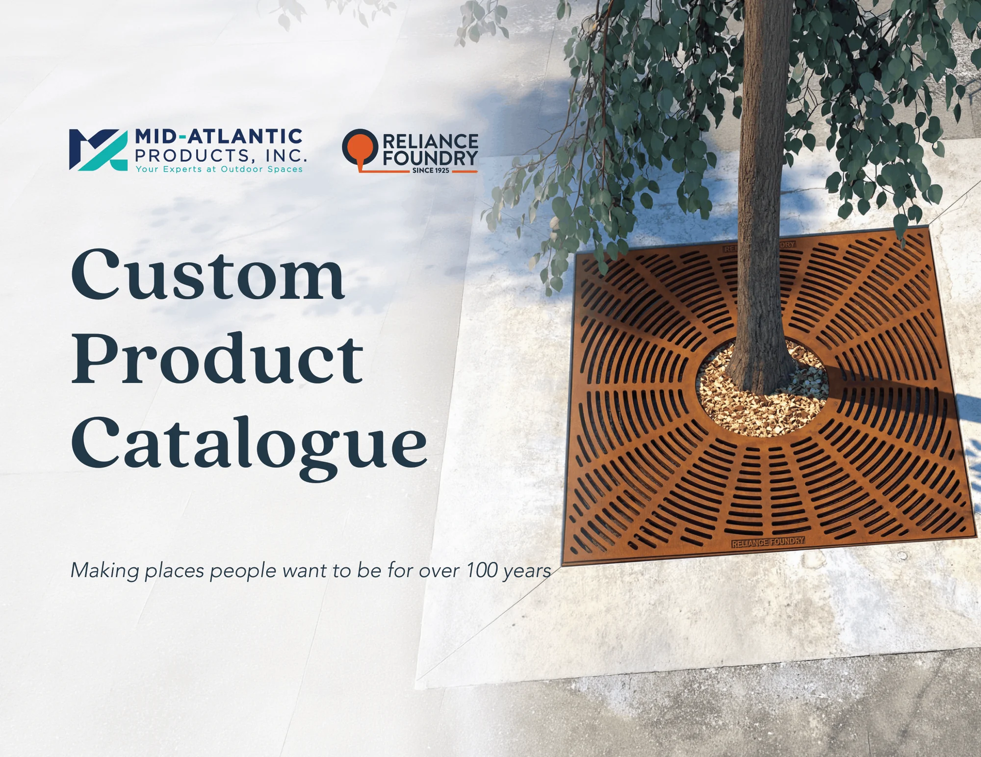 Custom Product Catalogue cover, co-branded with Mid-Atlantic Products and Reliance Foundry