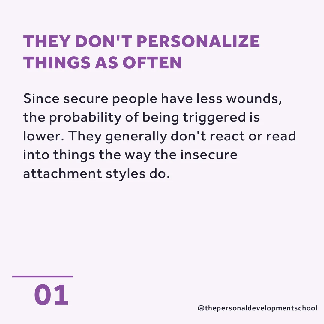 How does a secure person show up in the dating stage, slide 2 of 3