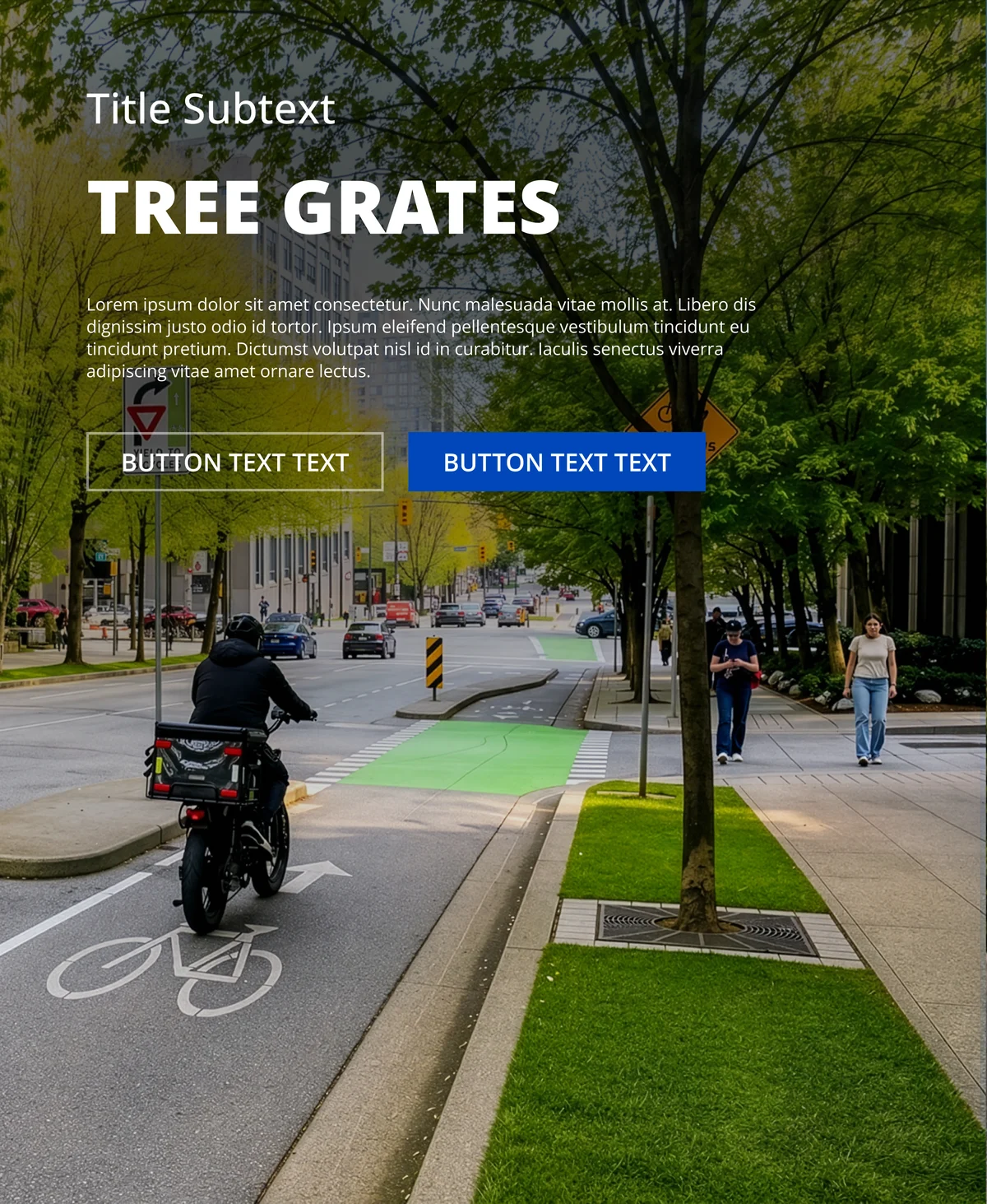 Tree grates mobile hero on a city street