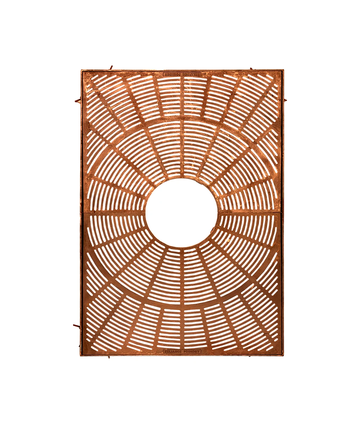 Cast iron tree grate, top view