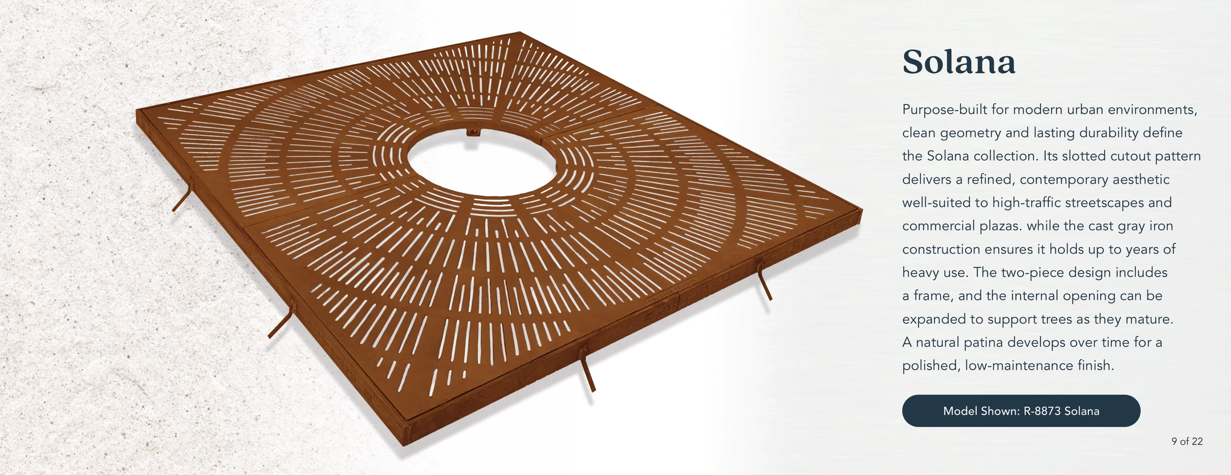 Solana collection spread with a product render