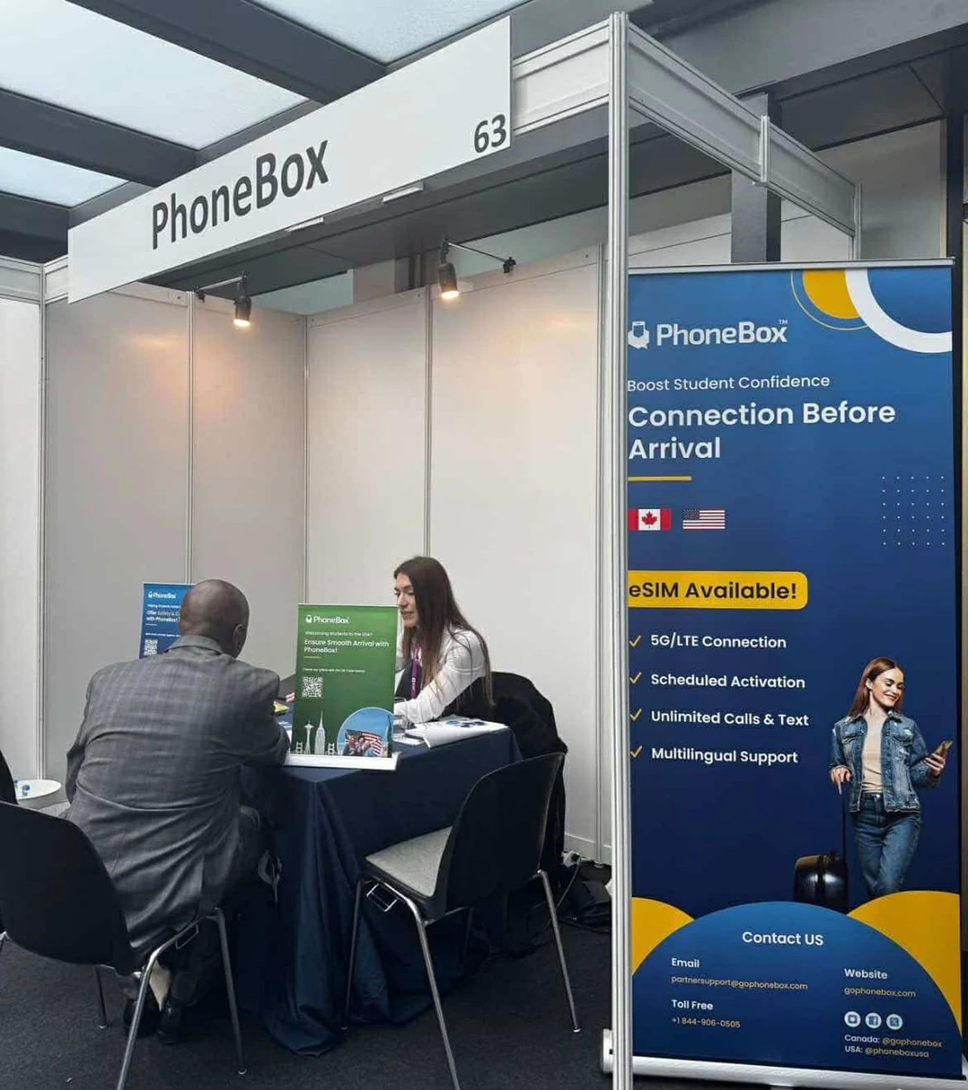 The finished PhoneBox booth at ICEF Berlin